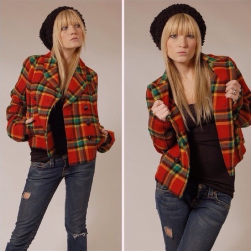 Free People Plaid Jacket XS /0